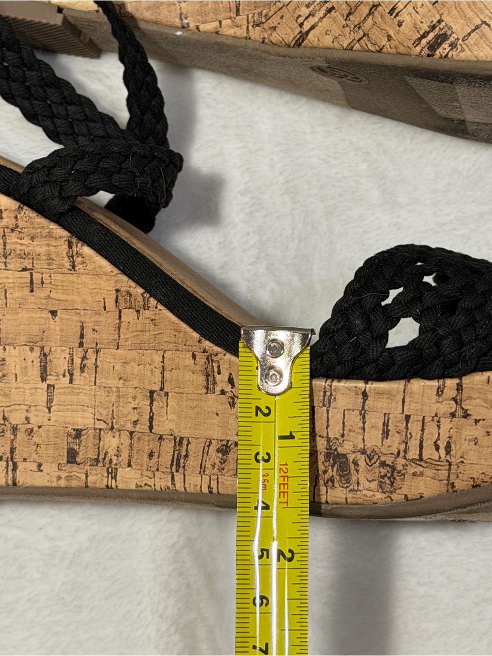 Mossimo Supply Co. Black Braided Cork Wedge Sandals - Picture 14 of 14